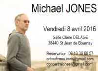 Concert Michael Jones - Gwendal Peizerat - Bastien Villon. Le vendredi 8 avril 2016 à Saint Jean de Bournay. Isere.  20H00